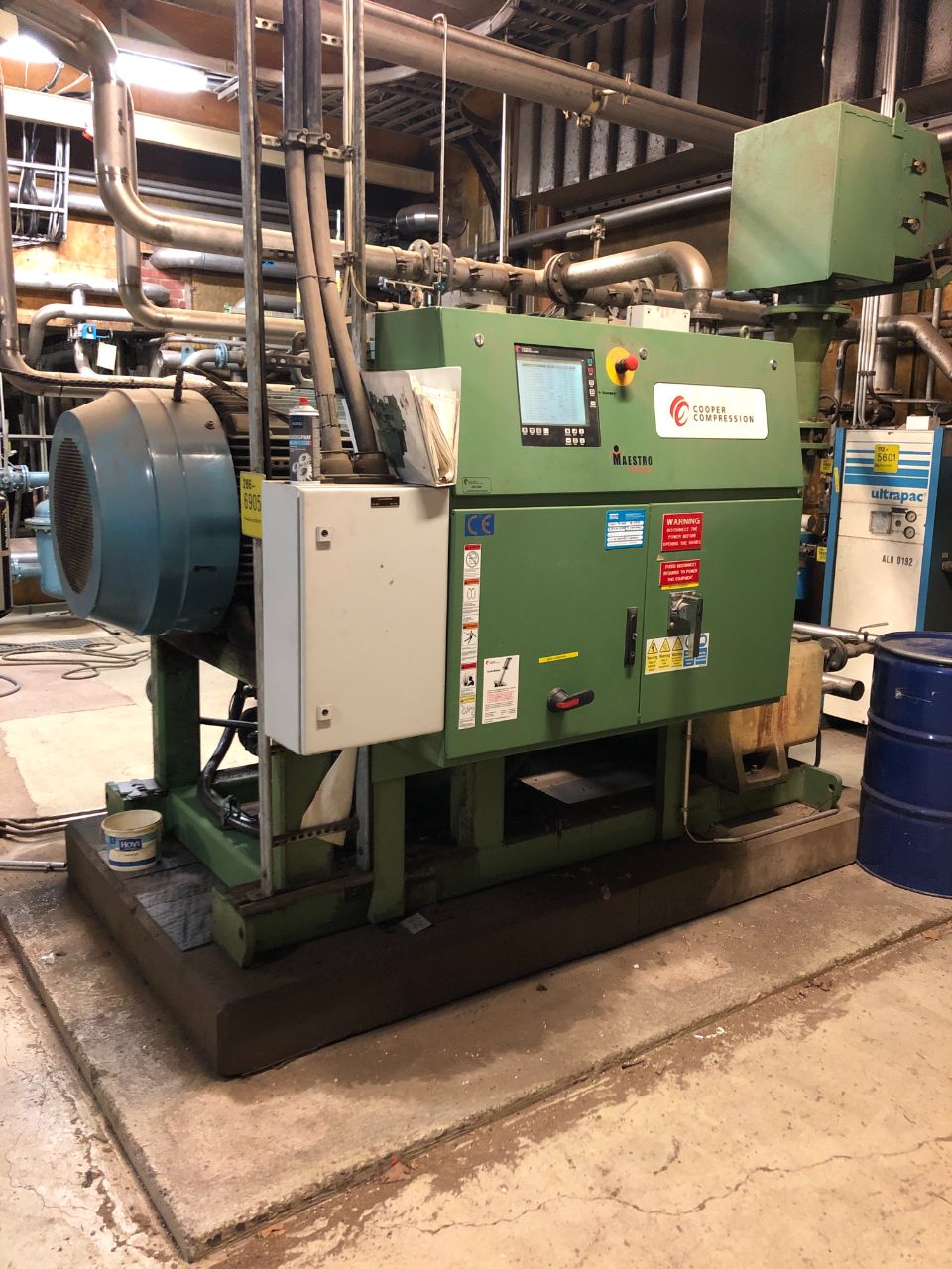 Öljyvapaa keskipakoiskompressori, jossa nimellisteho 250 kW