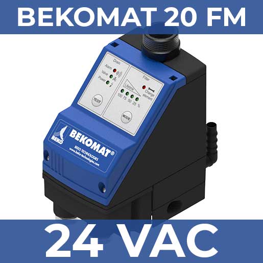 BEKOMAT 20 FM elektroninen lauhteenpoistin suodattimen valvonnalla, 24 VAC, 0,8–16 bar(g), 1,03 l/h